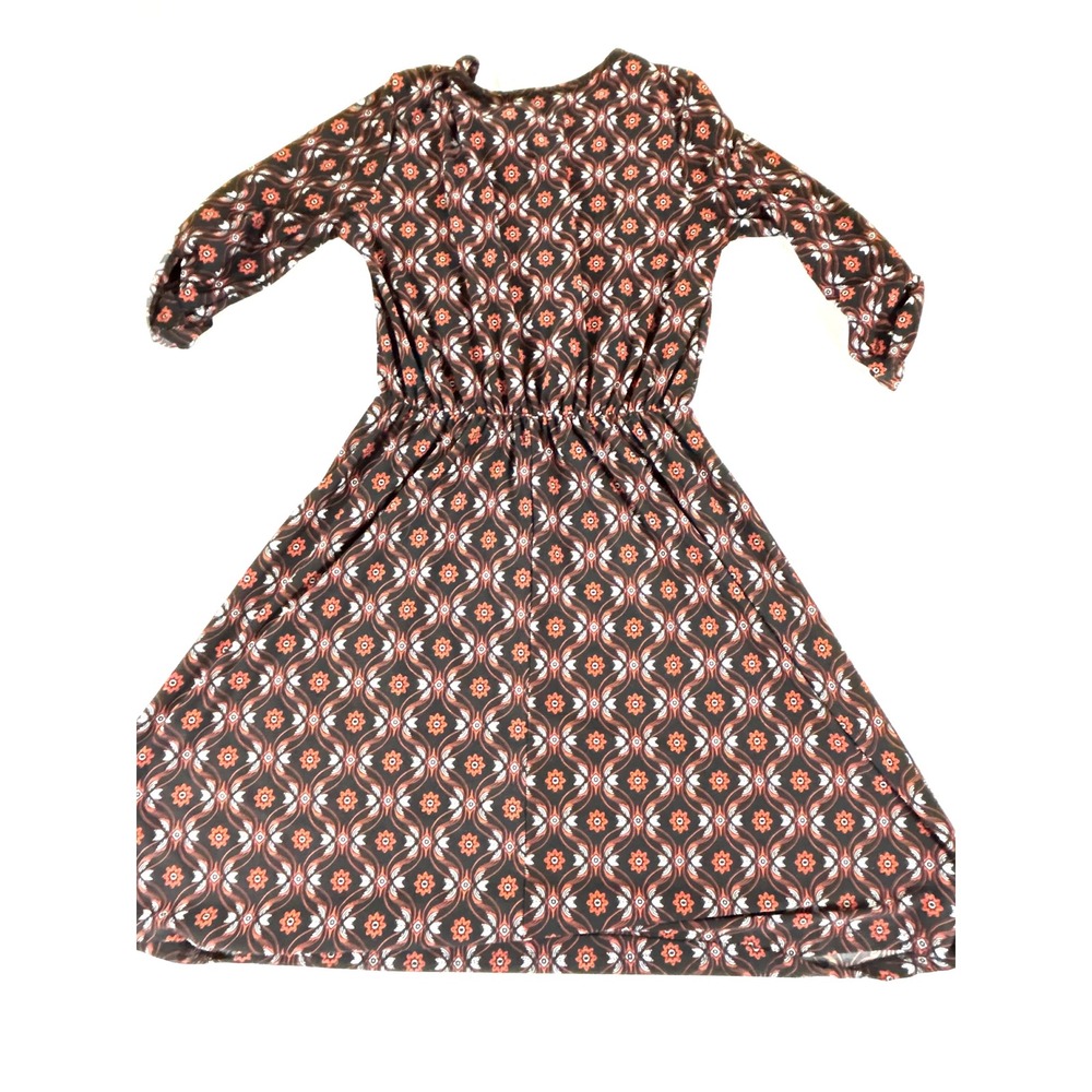 Be Bop Geometric Chevron Print Cut-Out Back Dress Red Navy White Small